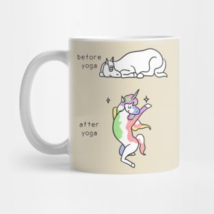 Before and After Yoga Unicorn Mug